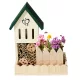 Hotel pentru insecte Navaris, cu ghiveci pentru flori, din lemn si bambus, NAV000025VF001C