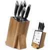 Suport cutite Navaris din lemn de acacia, cu suport telefon, 25,5x19x11 cm, NAV000009YK004C