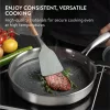 Tigaie mica din inox cu capac din sticla Navaris, 26 cm, pentru prajit si sotat, NAV0000272Y002C