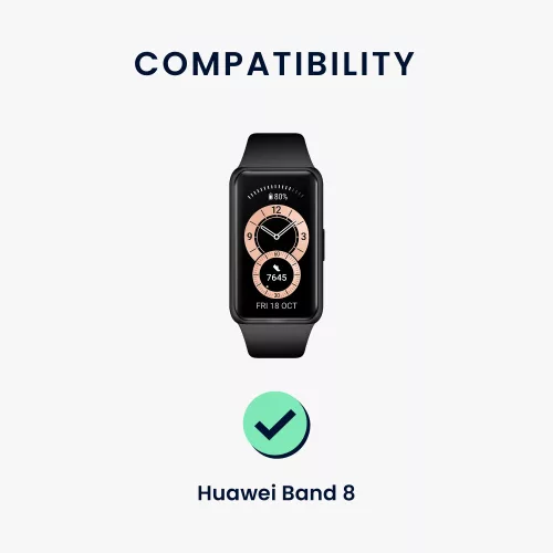 Set 2 Curele Kwmobile pentru Huawei Band 8, Negru/Verde inchis, Silicon, KWM0000198N004C