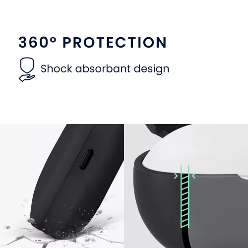 Husa Casti Kwmobile pentru Xiaomi Redmi Buds 5, Negru, Silicon, KWM0000251H001C