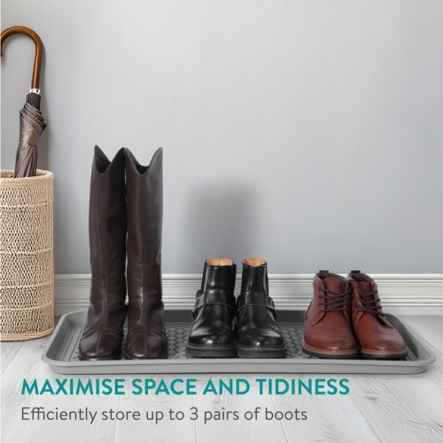 Tava incaltaminte Navaris, 76x38x2.9 cm, colectare murdarie si apa, PP, gri, polipropilena