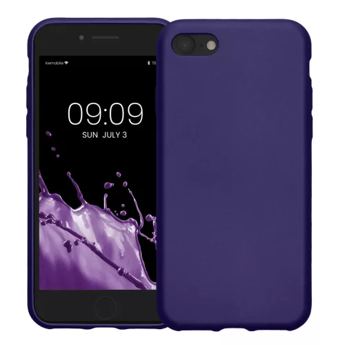 Husa Kwmobile pentru Apple iPhone SE (2022)/iPhone SE (2020)/iPhone 8, Albastru, Silicon, KWM0000085R014C