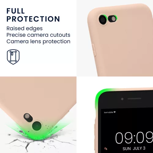 Husa Kwmobile pentru Apple iPhone SE (2022)/iPhone SE (2020)/iPhone 8, Crem, Silicon, KWM0000083F057C
