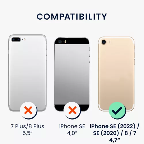 Husa Kwmobile pentru Apple iPhone SE (2022)/iPhone SE (2020)/iPhone 8, Crem, Silicon, KWM0000083F057C