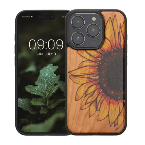 Husa Kwmobile pentru Apple iPhone 15 Pro, Multicolor, Lemn/Silicon, KWM000020EI004C