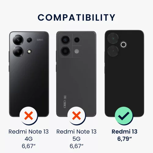 Husa Kwmobile cu snur pentru Xiaomi Redmi 13, Multicolor, Silicon, KWM000020QL001C