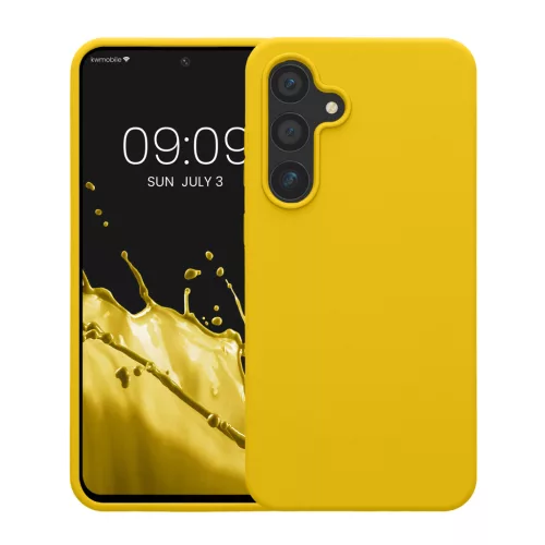 Husa Kwmobile pentru Samsung Galaxy S24 FE, Galben, Silicon, KWM000021WA008C