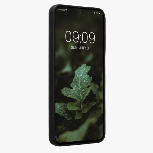 Husa Kwmobile pentru Samsung Galaxy S24 FE, Maro, Lemn/Silicon, KWM000021WK001C