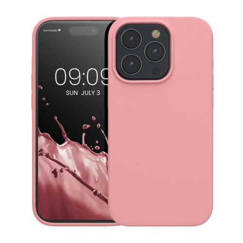 Husa Kwmobile pentru Apple iPhone 15 Pro, Roz deschis, Silicon, KWM000020CC052C
