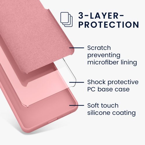 Husa Kwmobile pentru Apple iPhone 15 Pro, Roz deschis, Silicon, KWM000020CC052C