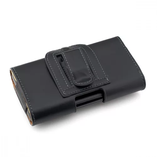 Husa Universala pentru telefon, Piele ecologica, Negru, 11110