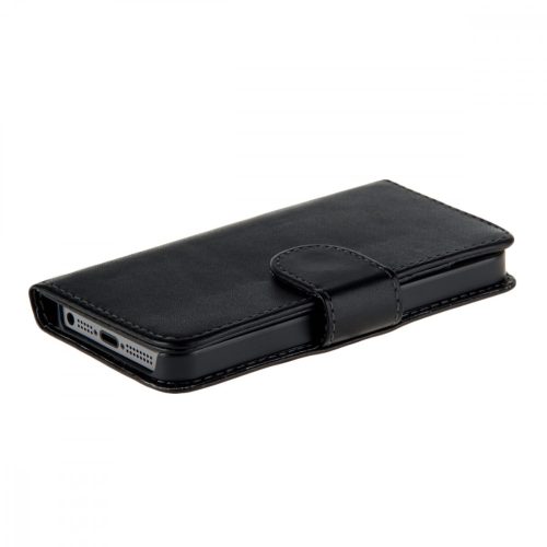 Husa pentru Apple iPhone 5 / iPhone 5s / iPhone SE, Piele ecologica, Negru, 12261.01