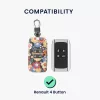 Husa Cheie Auto kwmobile pentru Renault/Dacia 4 Butoane - Keyless Go, Piele ecologica, Multicolor, 44637.70