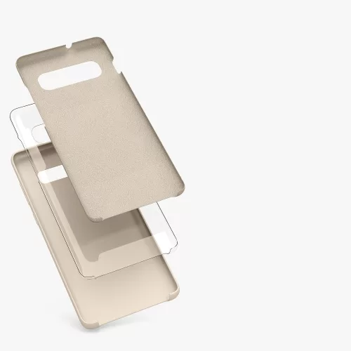 Husa kwmobile pentru Samsung Galaxy S10 Plus, Silicon, Crem, 49028.125