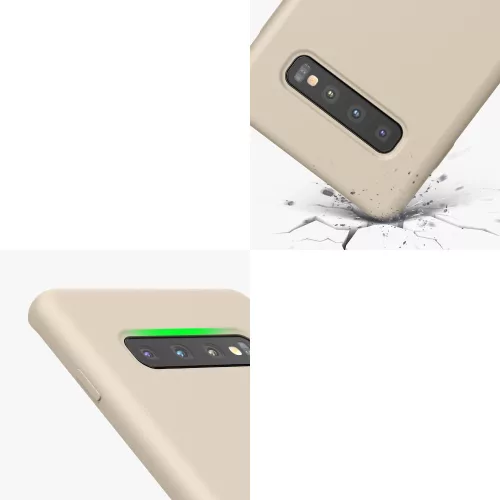 Husa kwmobile pentru Samsung Galaxy S10 Plus, Silicon, Crem, 49028.125
