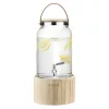 Dozator bauturi Navaris cu suport din lemn, 5.6L, cu robinet inox, elegant, sticla, 60333.01