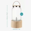 Dozator bauturi Navaris cu suport din lemn, 5.6L, cu robinet inox, elegant, sticla, 60333.01