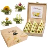 Set cadou ceai infloritor Creano ErbluhTeelini, 12 bile, 4 sortimente, alb, cutie lemn