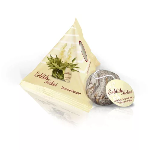 Set cadou ceai infloritor Creano ErbluhTeelini, 12 bile, 4 sortimente, alb, cutie lemn
