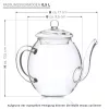 Set ceai infloritor Creano ErbluhTee, ceai negru, ceainic sticla 500 ml, 6 bile