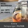 Ceainic din sticla Creano All-in-One, 1,3 L, cu infuzor din inox si capac, anti-picurare