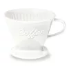 Filtru cafea Creano din portelan, marimea 4, pentru filtre 1x4, baza stabila, alb