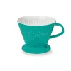 Filtru cafea Creano din portelan, marimea 4, pentru filtre 1x4, baza stabila, verde jad
