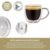 Set 4 cesti espresso termice Creano, 100 ml, sticla borosilicata, perete dublu, model inalt