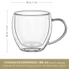 Set 4 cesti espresso termice Creano, 100 ml, sticla borosilicata, perete dublu, model inalt
