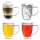 Set 4 cani termice Creano cu maner, 250 ml, sticla borosilicata, perete dublu