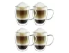 Set 4 cani termice Creano cu maner, 250 ml, sticla borosilicata, perete dublu