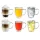 Set 6 cani termice Creano cu maner, 250 ml, sticla borosilicata, perete dublu