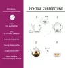 Ceainic din sticla Creano, 1 L, cu infuzor din inox, capac si 2 flori de ceai