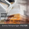 Ceainic din sticla Creano, 1 L, cu sita din inox si capac, pentru ceai vrac