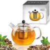 Ceainic din sticla Creano, 1,6 L, cu sita din inox si capac, pentru ceai vrac