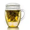 Pahar pentru ceai Creano All-In-One, 400 ml, filtru si capac din sticla, borosilicat