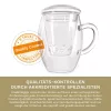 Pahar pentru ceai Creano All-In-One, 400 ml, filtru si capac din sticla, borosilicat
