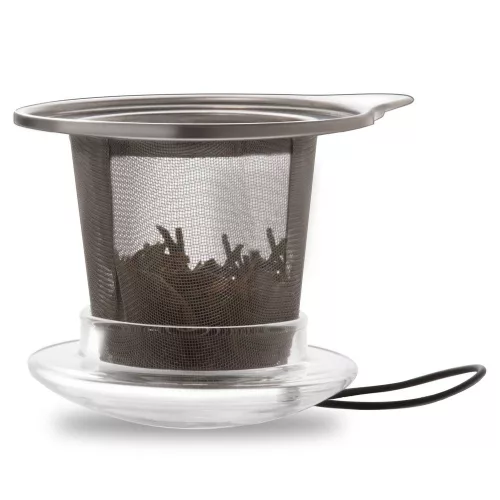 Cana pentru ceai Creano Jumbo, 450 ml, sticla borosilicata, cu maner