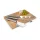 Set branzeturi Rominox Legno, tocator lemn, 3 accesorii inox, taietor cu fir, 27 x 20 cm