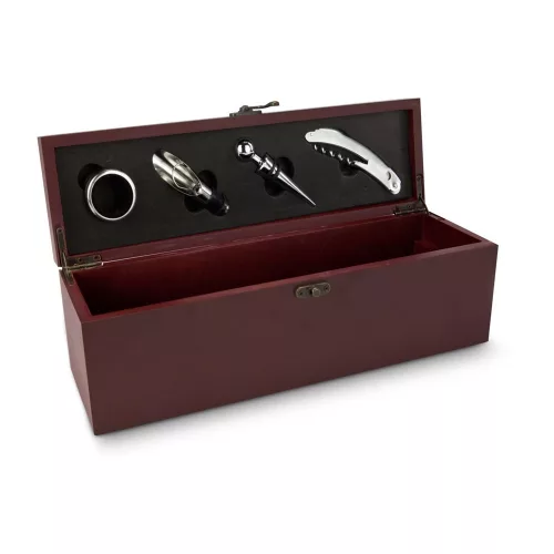 Cutie accesorii vin Rominox Vino Classic, lemn, 4 accesorii, prezentare cadou, fara vin