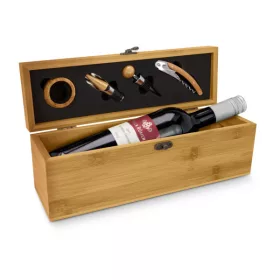   Cutie accesorii vin Rominox Vino Bamboo, bambus, 4 accesorii, prezentare cadou, fara vin