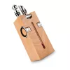 Set accesorii vin Rominox Beech Block, 6 piese, suport fag, tirbuson, dop si inel picurare