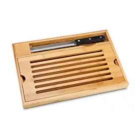   Set taiere paine Rominox Krumel, tocator bambus, tava firimituri detasabila, cutit, 38 x 25 cm