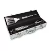 Set gratar Rominox Barbecue, 3 piese, geanta aluminiu, inox, cleste, spatula, furculita