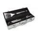 Set gratar Rominox Barbecue, 3 piese, geanta aluminiu, inox, cleste, spatula, furculita
