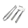 Set gratar Rominox Barbecue, 3 piese, geanta aluminiu, inox, cleste, spatula, furculita