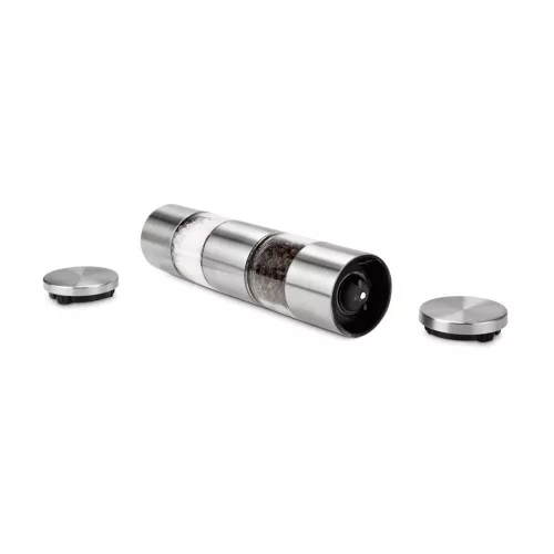 Rasnita dubla Rominox Dumelo, sare si piper, 2 mecanisme ceramice, inox, capace incluse