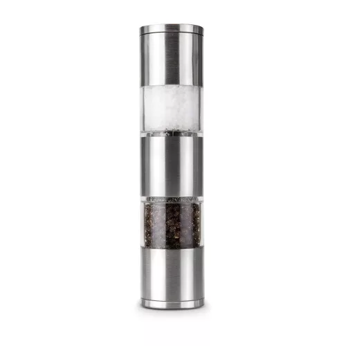 Rasnita dubla Rominox Dumelo, sare si piper, 2 mecanisme ceramice, inox, capace incluse