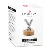 Set solnite Rominox Quera, sare si piper, suport bambus, recipiente inox, design compact